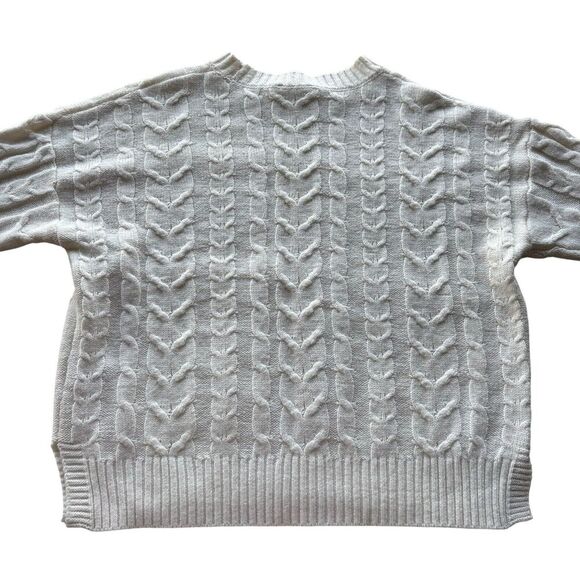 Time & Tru pullover Crew Cream Cozy Chunky Cable Knit Sweater Size XL 16-18 - Picture 5 of 8